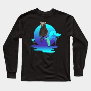 Artist Drawing Bear Long Sleeve T-Shirt